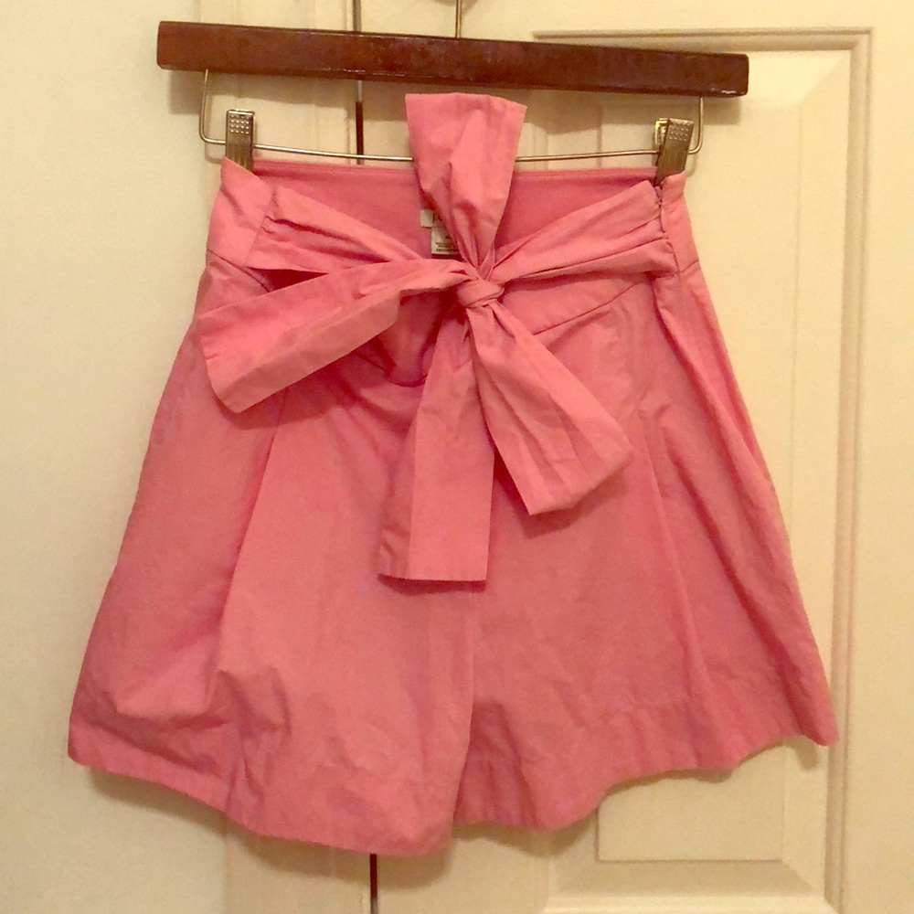Jcrew Bubblegum Pink Ribbon Tie Front Shorts